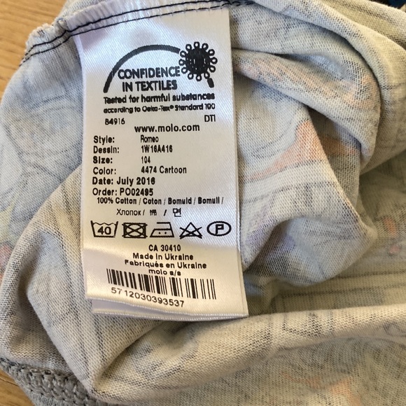 Molo Graphic Lightweight sweatshirt style shirt size 104/US 4 EUC - Picture 6 of 10